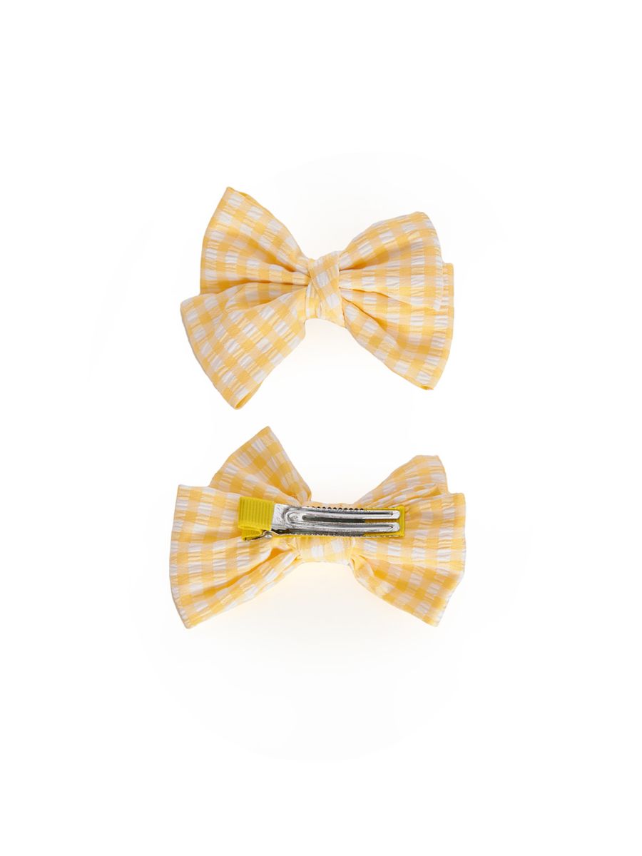 POLLY GINGHAM HAIR CLIP-Yellow