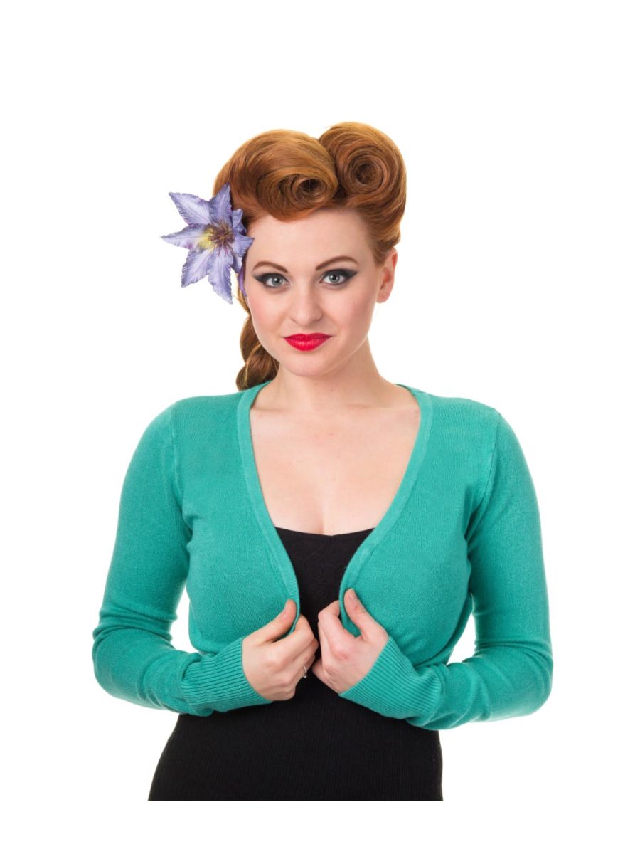 Banned Retro 1950's Flickers Anna Bolero Tropical Green